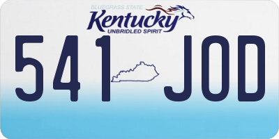 KY license plate 541JOD