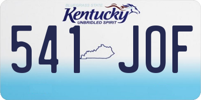 KY license plate 541JOF