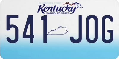 KY license plate 541JOG
