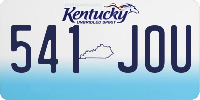 KY license plate 541JOU