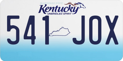 KY license plate 541JOX