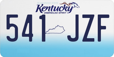 KY license plate 541JZF