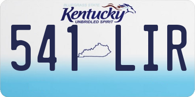 KY license plate 541LIR