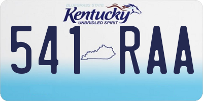 KY license plate 541RAA