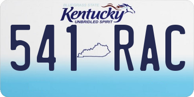 KY license plate 541RAC