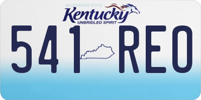 KY license plate 541REO