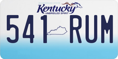 KY license plate 541RUM