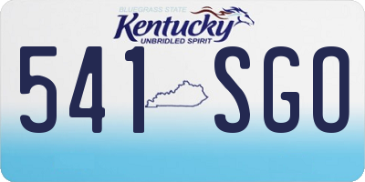 KY license plate 541SGO
