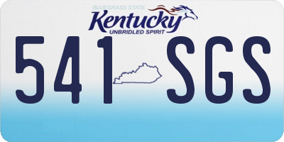 KY license plate 541SGS