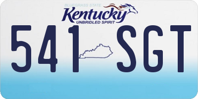 KY license plate 541SGT