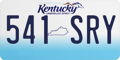 KY license plate 541SRY