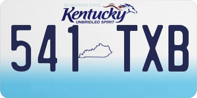 KY license plate 541TXB