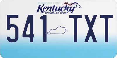 KY license plate 541TXT