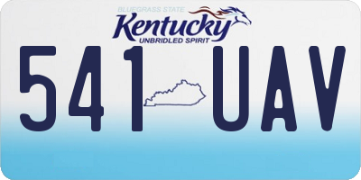 KY license plate 541UAV