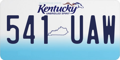 KY license plate 541UAW