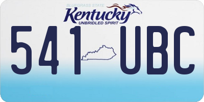 KY license plate 541UBC
