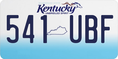 KY license plate 541UBF