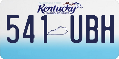 KY license plate 541UBH