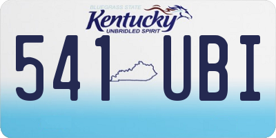 KY license plate 541UBI