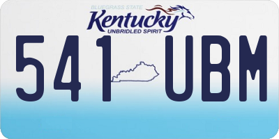 KY license plate 541UBM