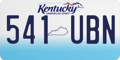 KY license plate 541UBN
