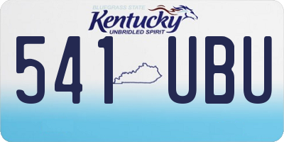 KY license plate 541UBU