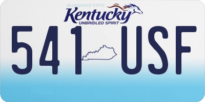 KY license plate 541USF