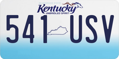 KY license plate 541USV