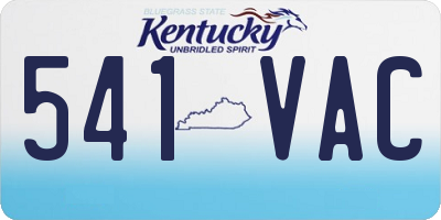 KY license plate 541VAC