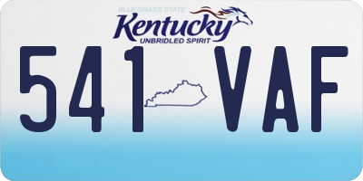 KY license plate 541VAF