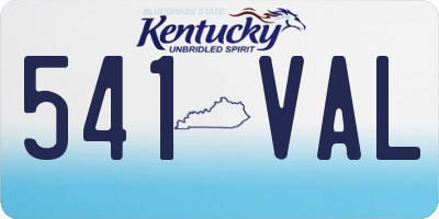 KY license plate 541VAL