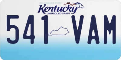 KY license plate 541VAM