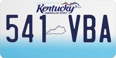 KY license plate 541VBA