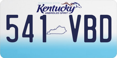 KY license plate 541VBD