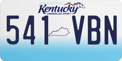KY license plate 541VBN