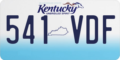 KY license plate 541VDF