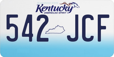 KY license plate 542JCF