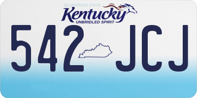 KY license plate 542JCJ