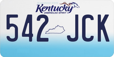 KY license plate 542JCK