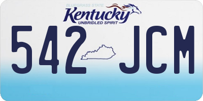 KY license plate 542JCM