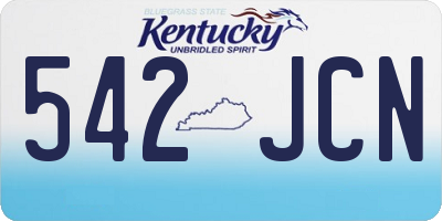 KY license plate 542JCN