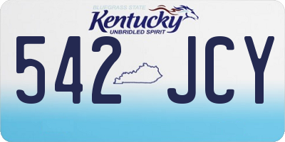 KY license plate 542JCY