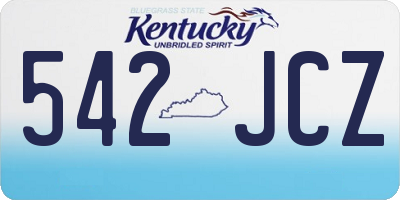 KY license plate 542JCZ