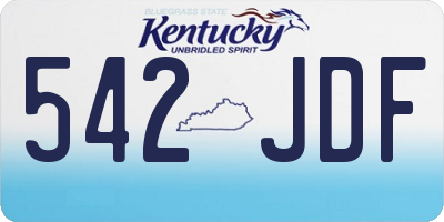 KY license plate 542JDF