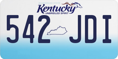 KY license plate 542JDI