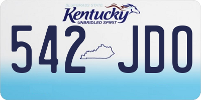 KY license plate 542JDO