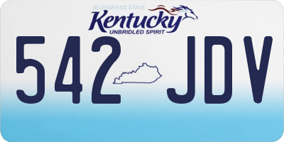 KY license plate 542JDV