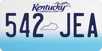 KY license plate 542JEA