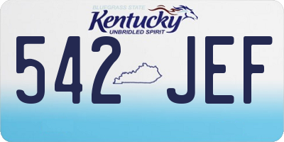 KY license plate 542JEF
