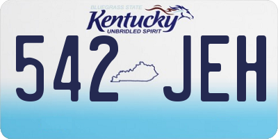 KY license plate 542JEH
